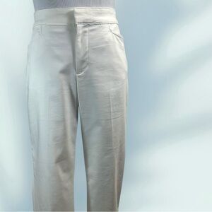 CHAPS White Stretch Cotton Blend Straight Leg Slimming Fit Ankle Pants Jeans